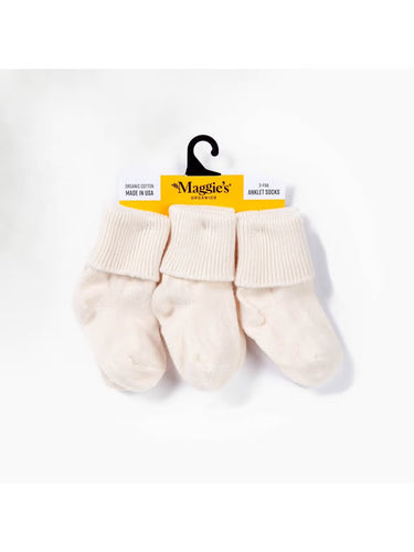 Maggie's Organic Cotton Socks - Natural - 3 pack